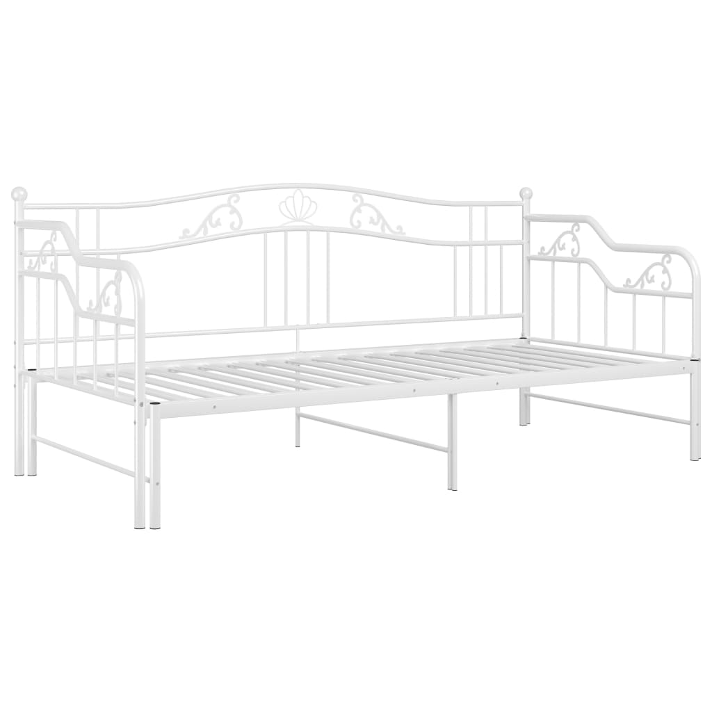 Okvir za krevet na razvlačenje bijeli metalni 90 x 200 cm