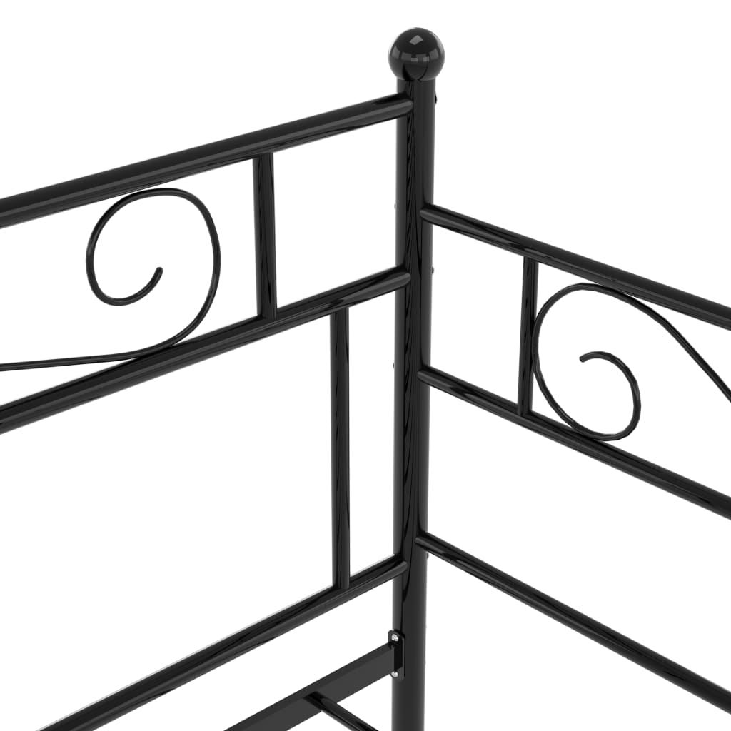 Okvir za krevet na razvlačenje crni metalni 90 x 200 cm