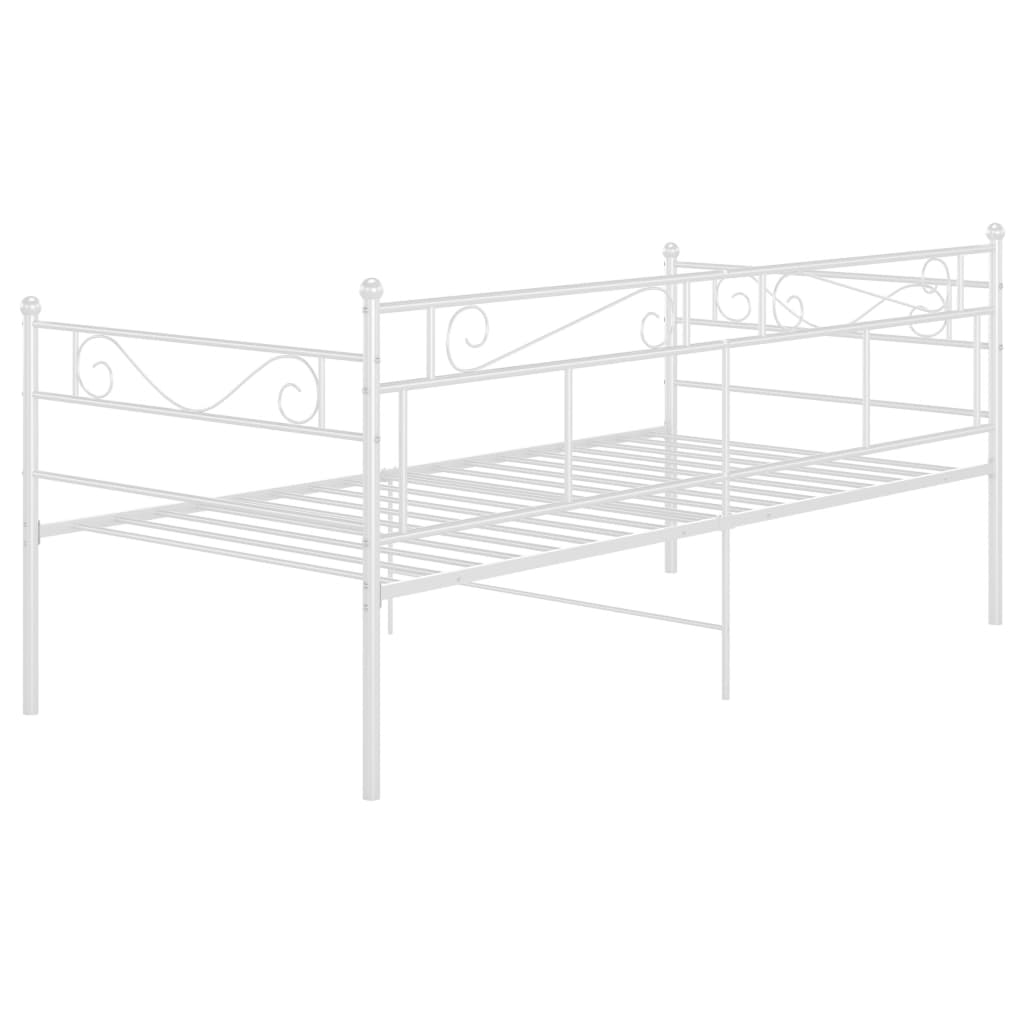 Okvir za krevet na razvlačenje bijeli metalni 90 x 200 cm