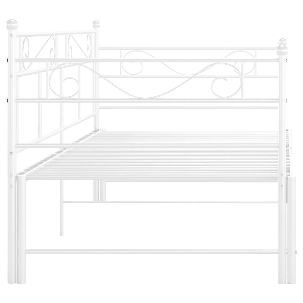 Okvir za krevet na razvlačenje bijeli metalni 90 x 200 cm