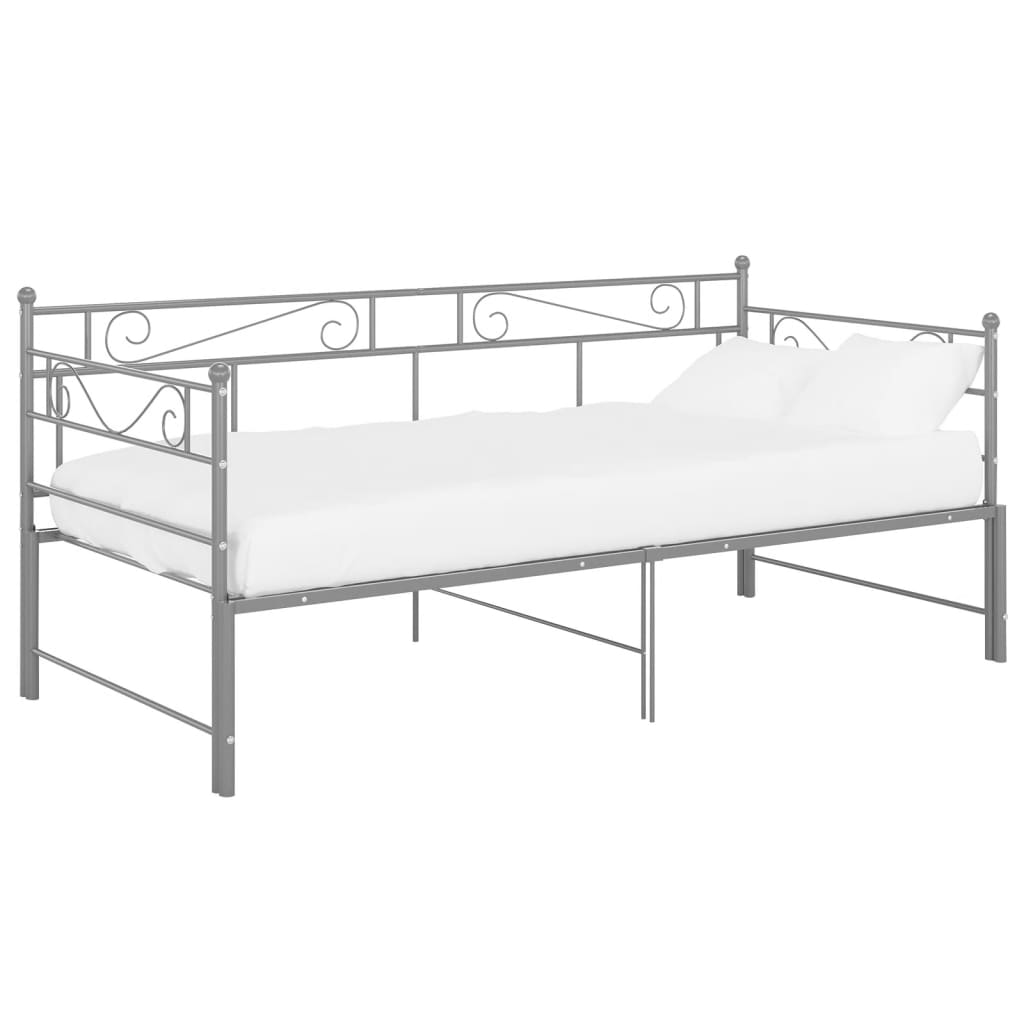 Okvir za krevet na razvlačenje sivi metalni 90 x 200 cm
