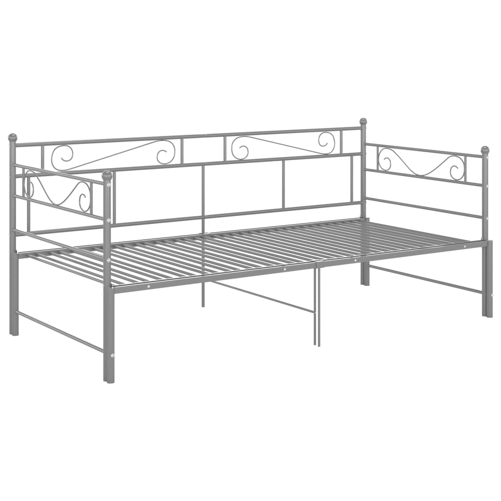 Okvir za krevet na razvlačenje sivi metalni 90 x 200 cm