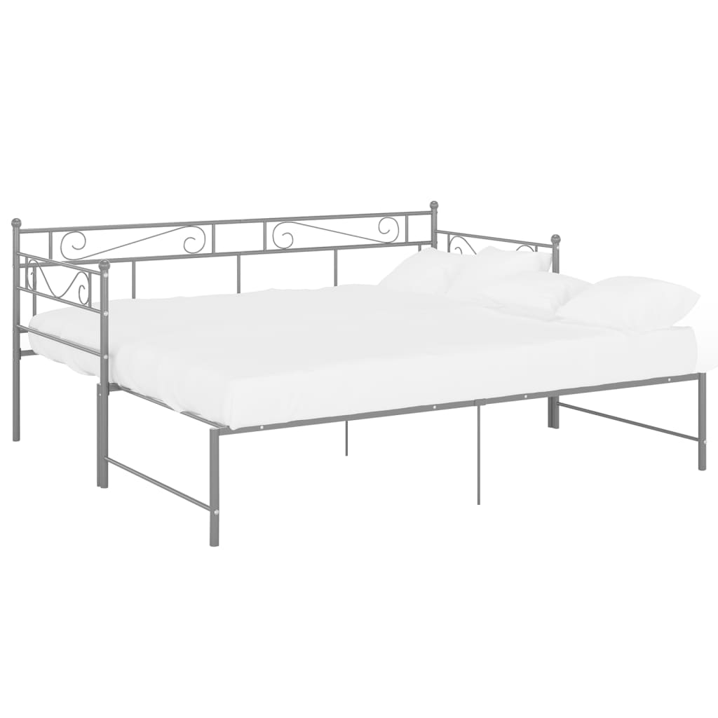 Okvir za krevet na razvlačenje sivi metalni 90 x 200 cm