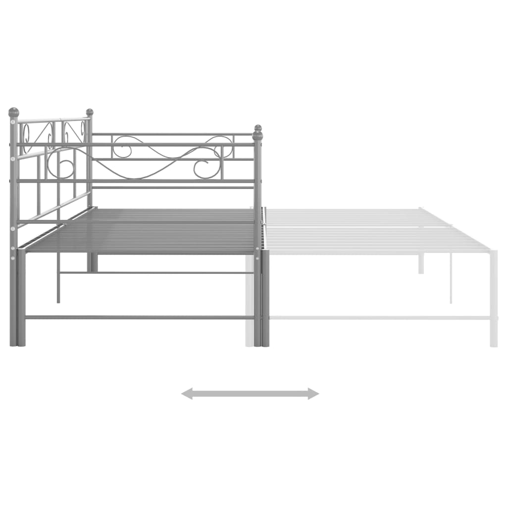 Okvir za krevet na razvlačenje sivi metalni 90 x 200 cm