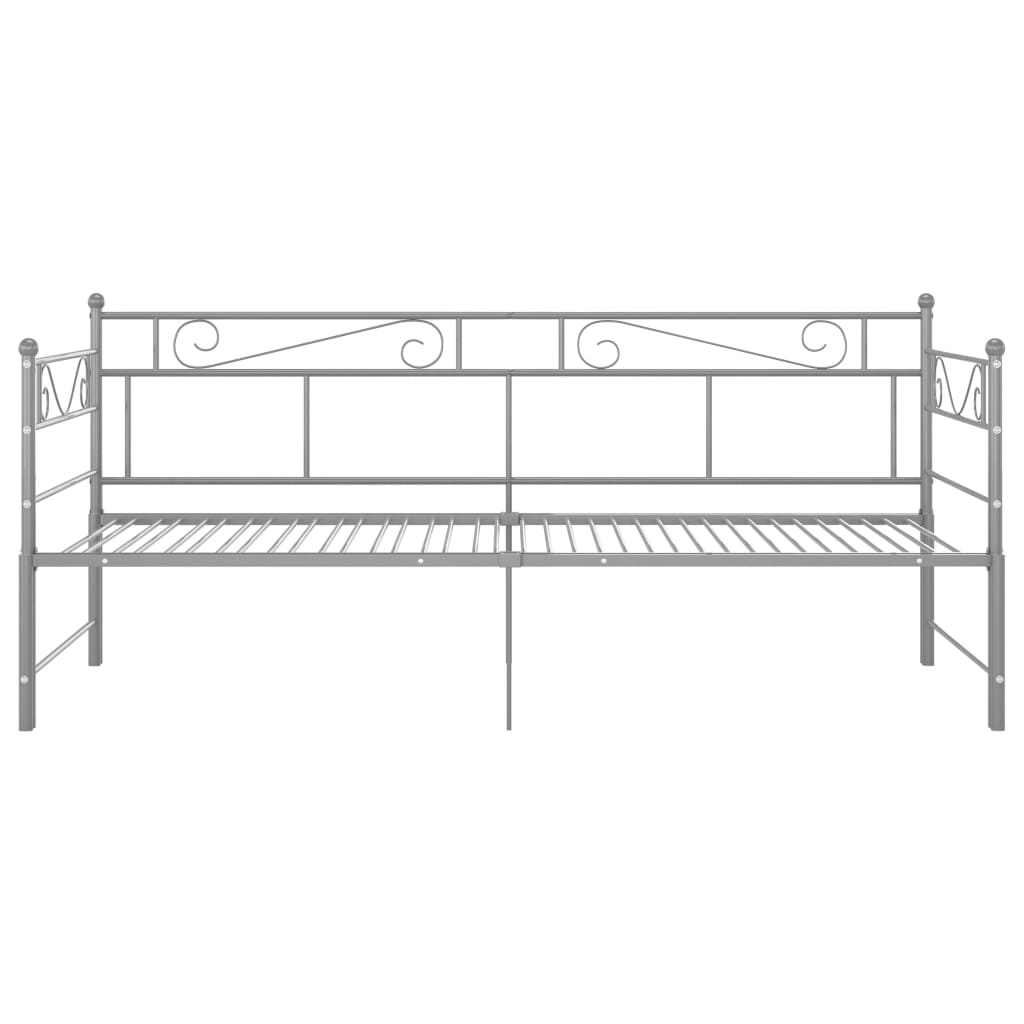 Okvir za krevet na razvlačenje sivi metalni 90 x 200 cm
