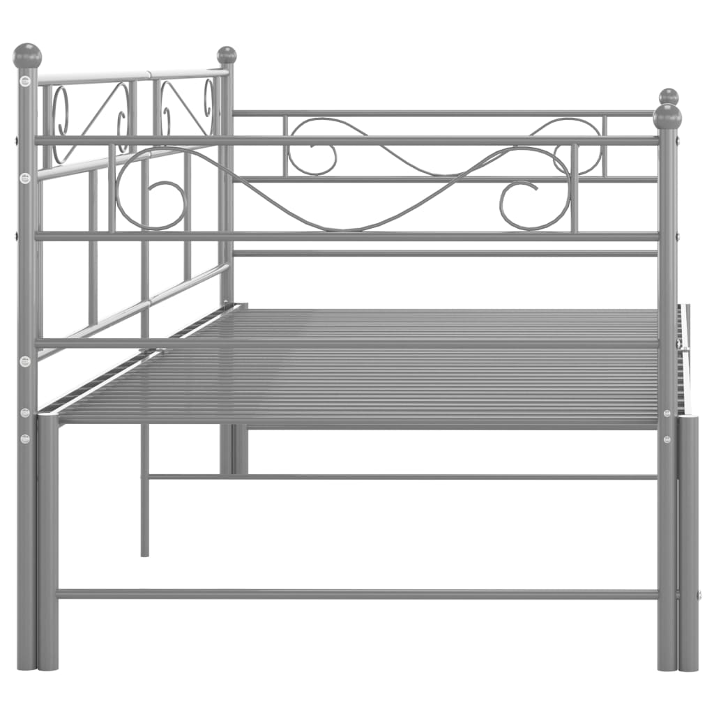 Okvir za krevet na razvlačenje sivi metalni 90 x 200 cm