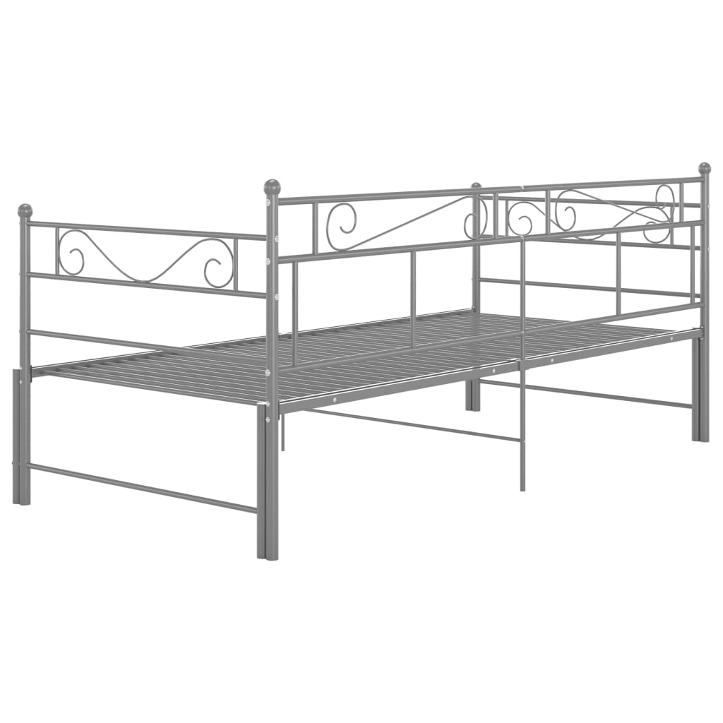 Okvir za krevet na razvlačenje sivi metalni 90 x 200 cm
