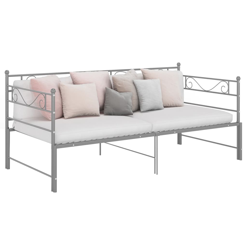 Okvir za krevet na razvlačenje sivi metalni 90 x 200 cm