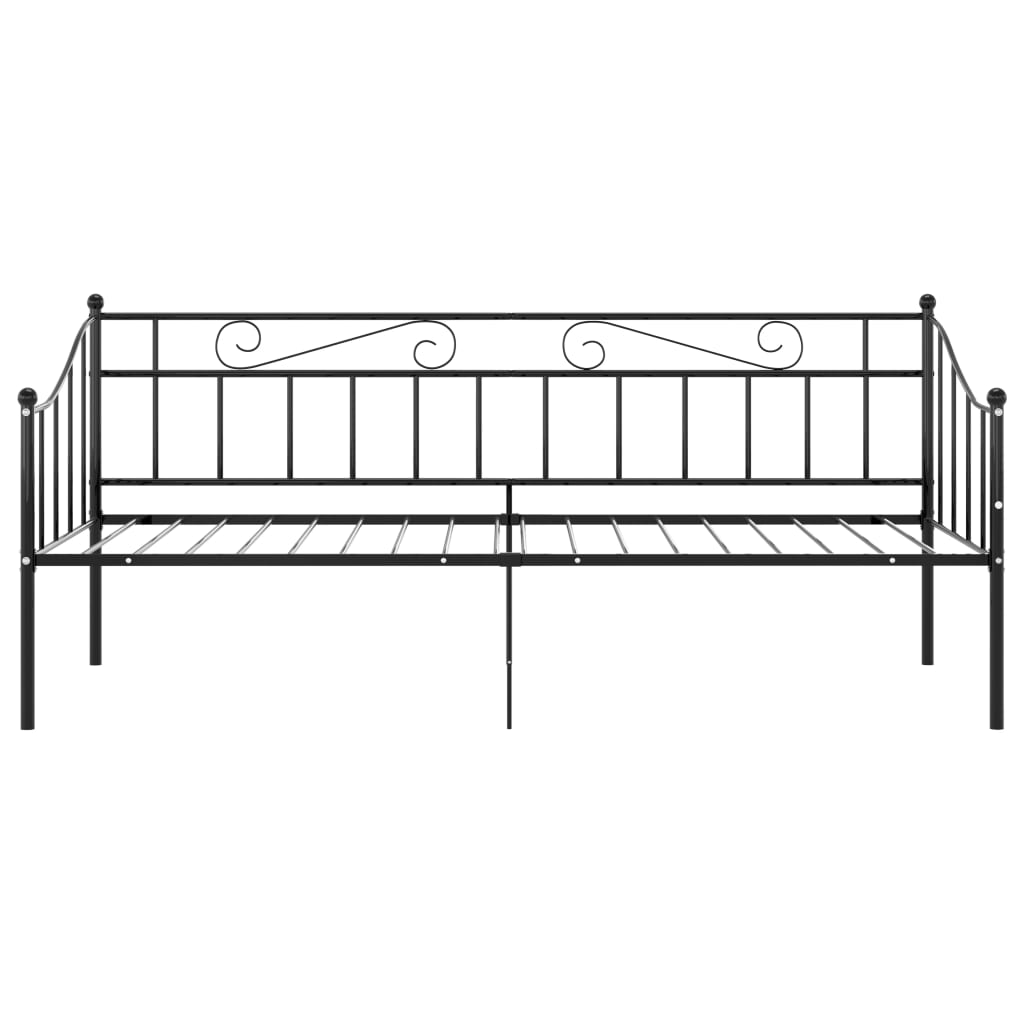 Okvir za krevet na razvlačenje crni metalni 90 x 200 cm