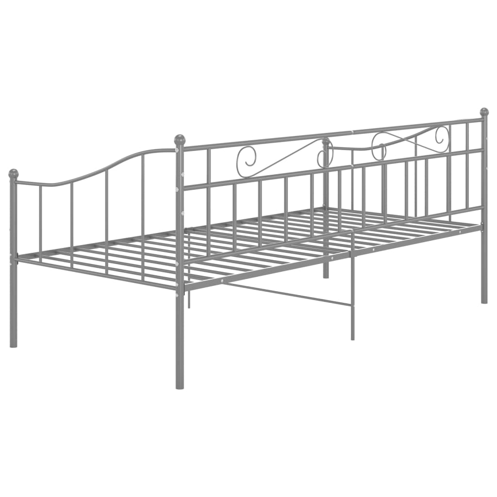 Okvir za krevet na razvlačenje sivi metalni 90 x 200 cm