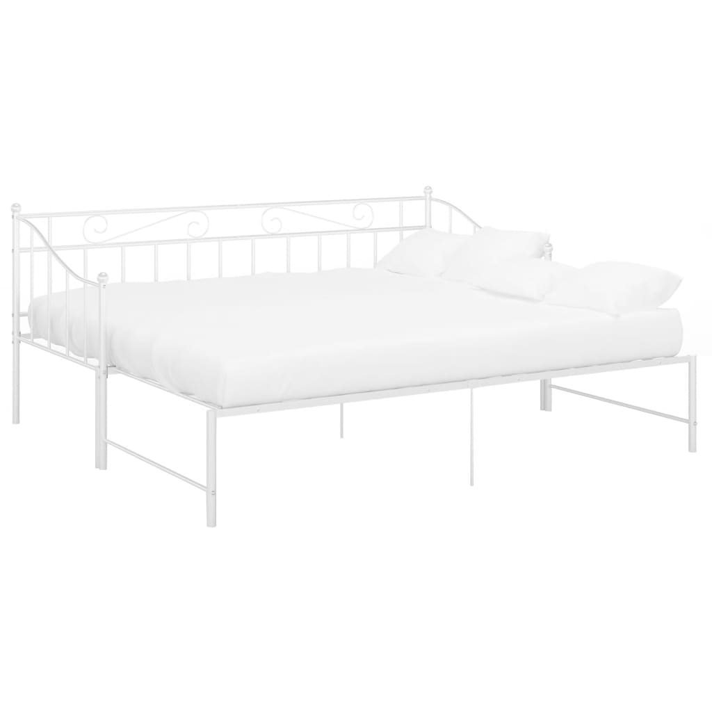 Okvir za krevet na razvlačenje bijeli metalni 90 x 200 cm