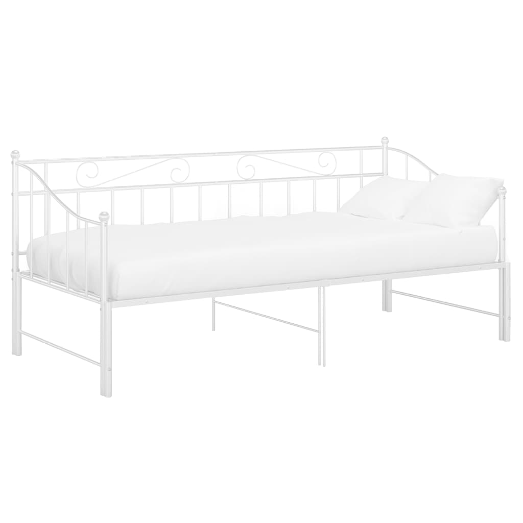 Okvir za krevet na razvlačenje bijeli metalni 90 x 200 cm