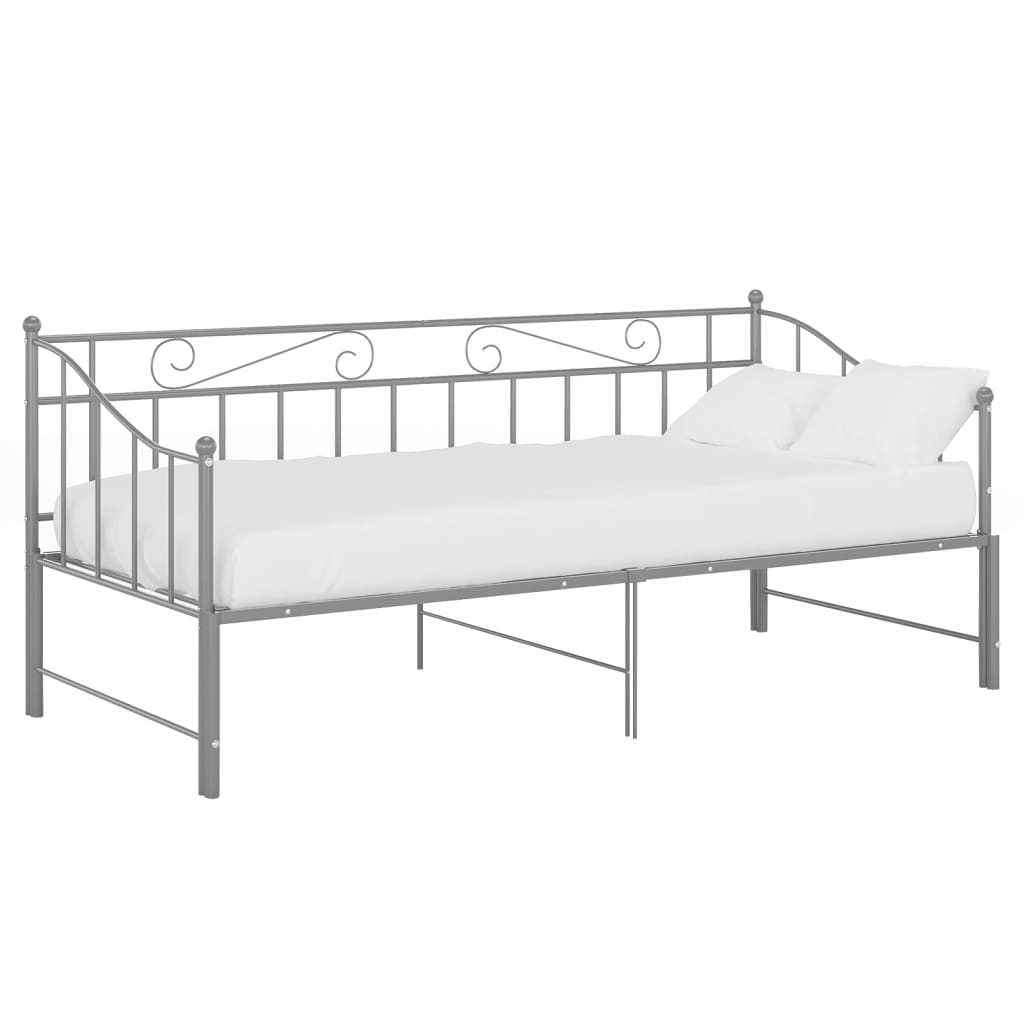 Okvir za krevet na razvlačenje sivi metalni 90 x 200 cm