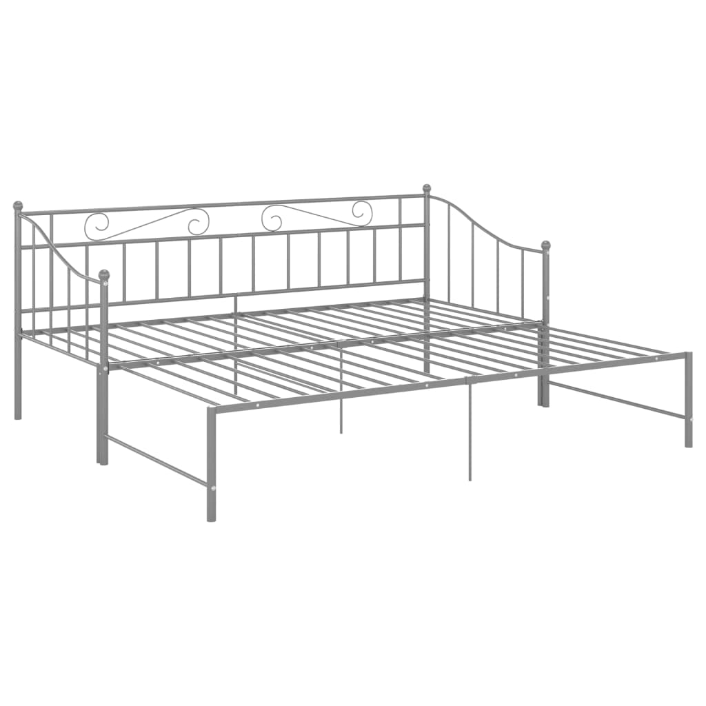 Okvir za krevet na razvlačenje sivi metalni 90 x 200 cm