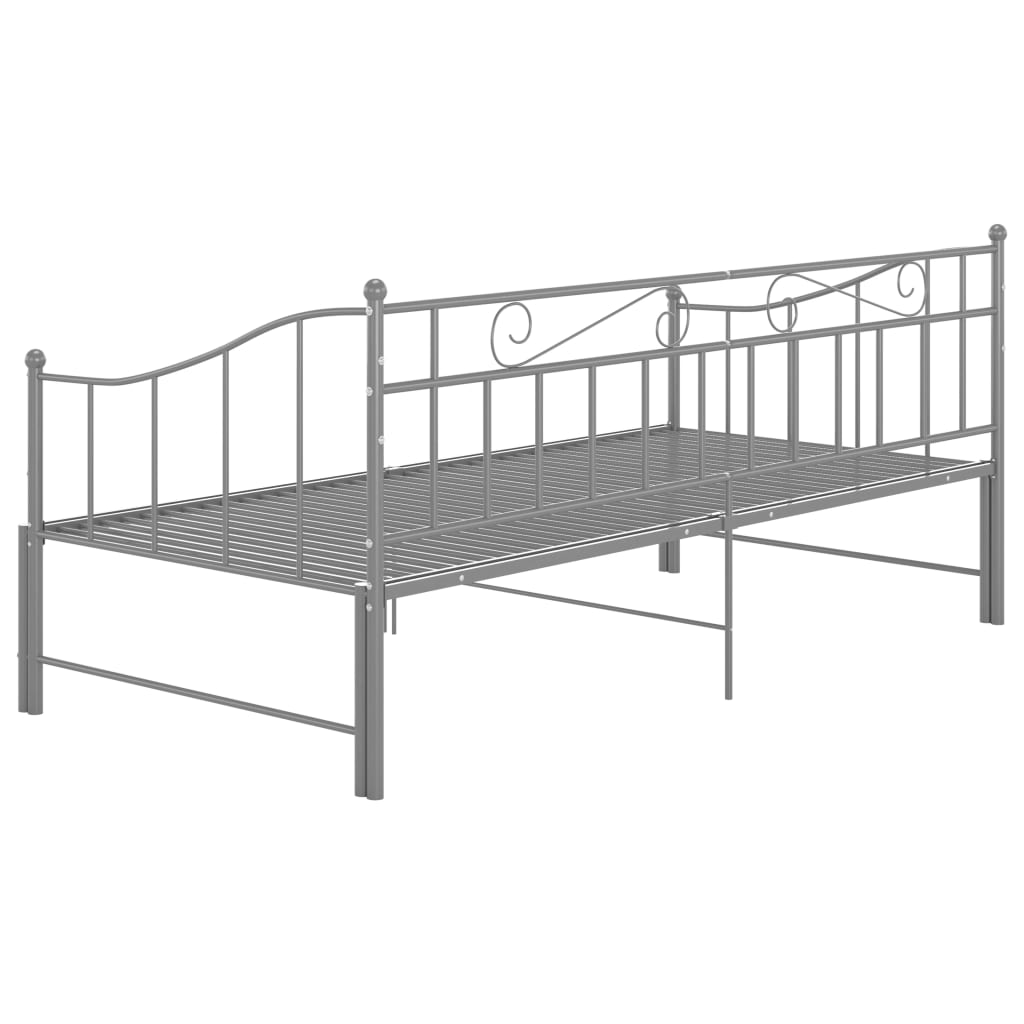 Okvir za krevet na razvlačenje sivi metalni 90 x 200 cm