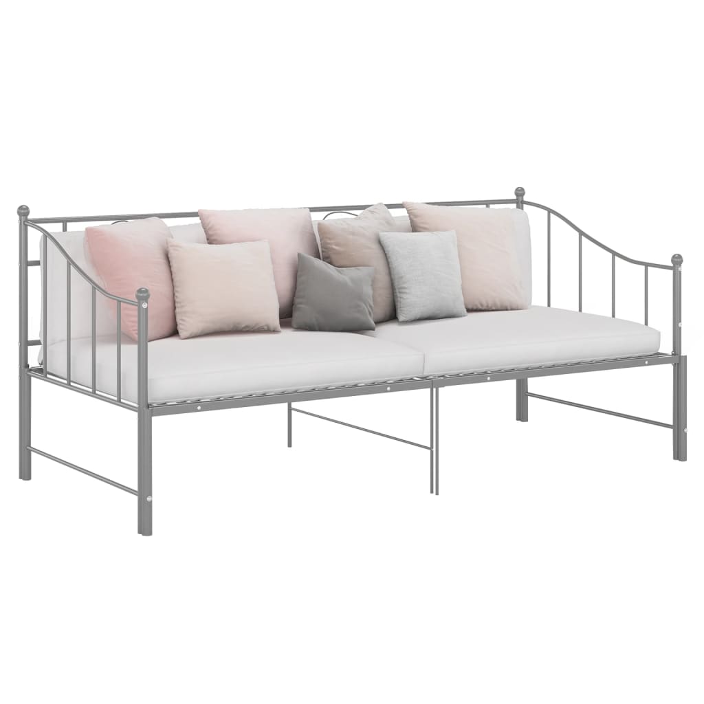 Okvir za krevet na razvlačenje sivi metalni 90 x 200 cm