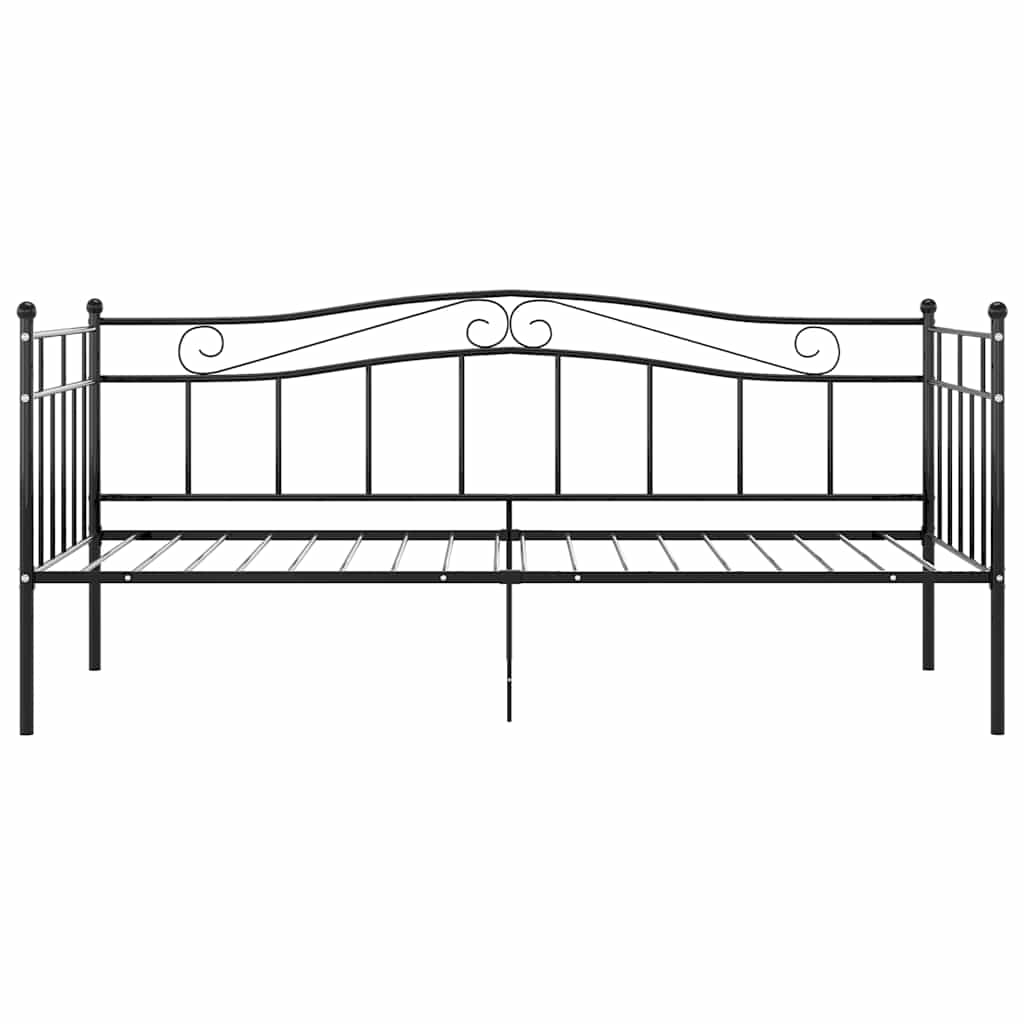 Okvir za krevet na razvlačenje crni metalni 90 x 200 cm