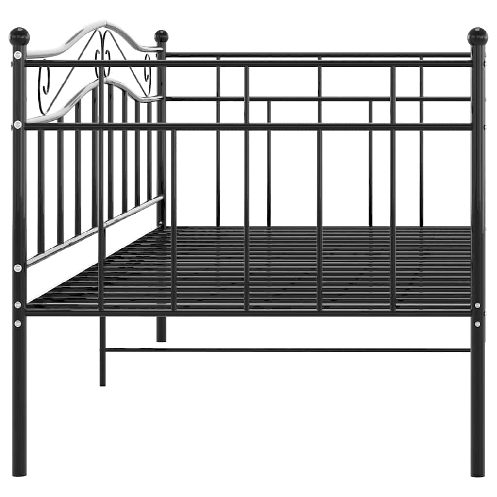 Okvir za krevet na razvlačenje crni metalni 90 x 200 cm