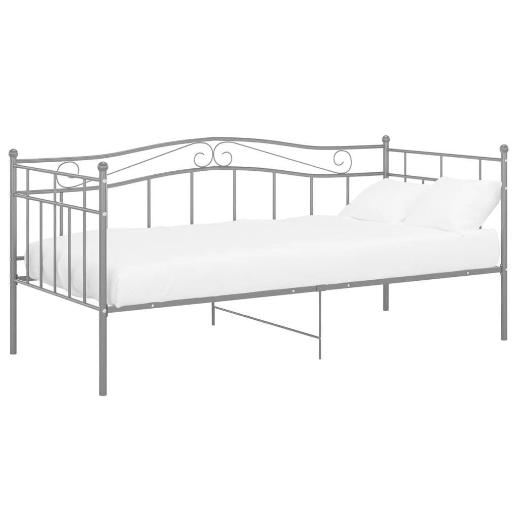 Okvir za krevet na razvlačenje sivi metalni 90 x 200 cm