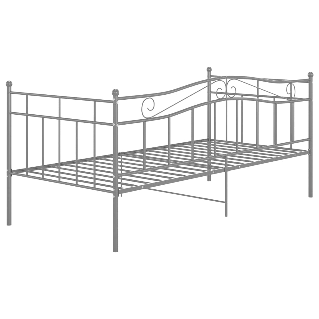 Okvir za krevet na razvlačenje sivi metalni 90 x 200 cm
