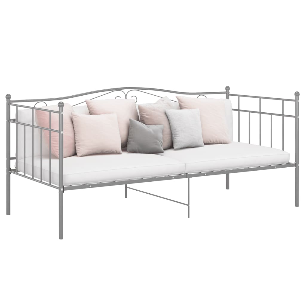 Okvir za krevet na razvlačenje sivi metalni 90 x 200 cm