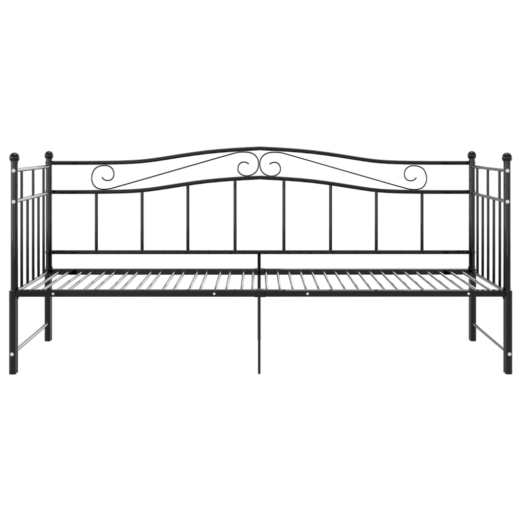 Okvir za krevet na razvlačenje crni metalni 90 x 200 cm