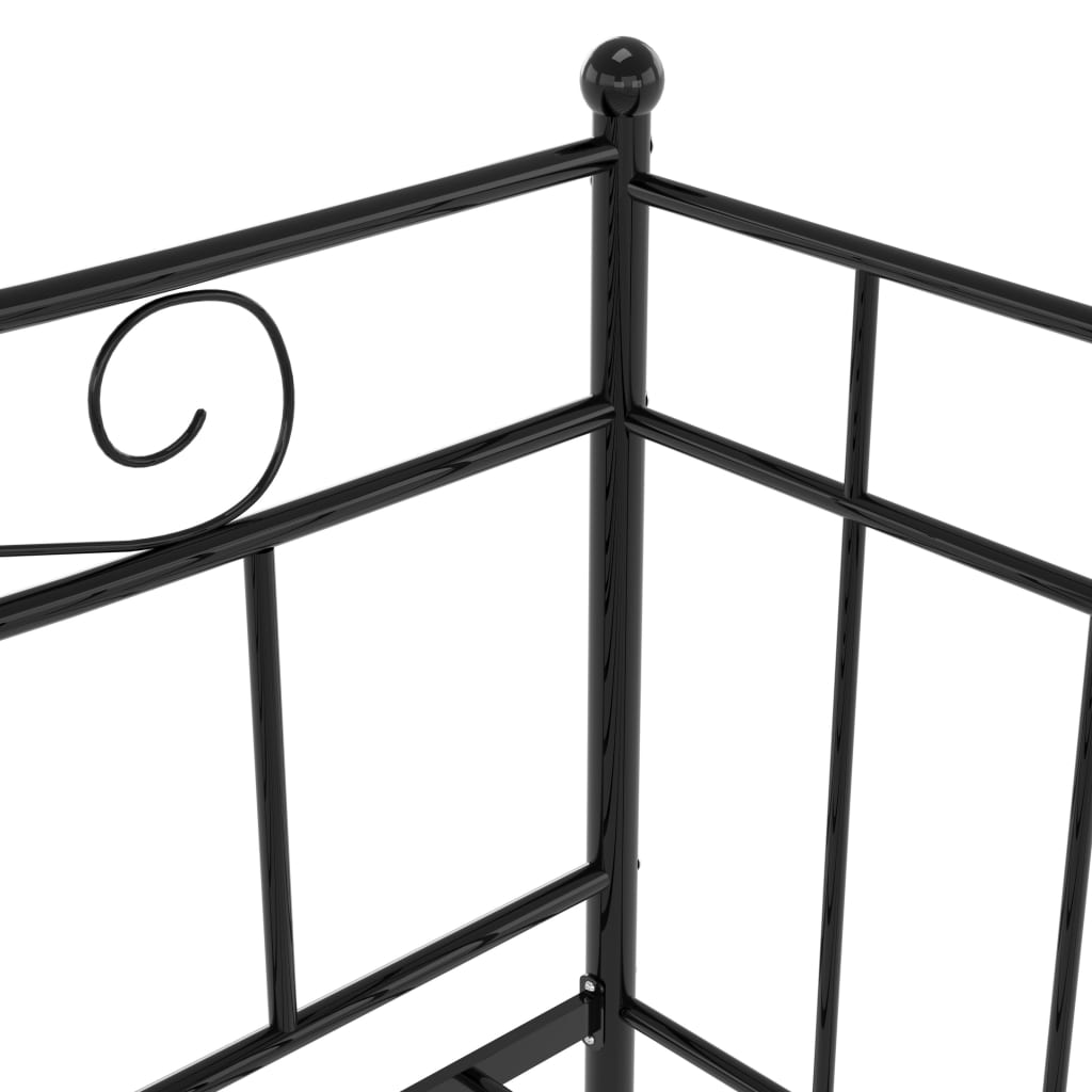 Okvir za krevet na razvlačenje crni metalni 90 x 200 cm