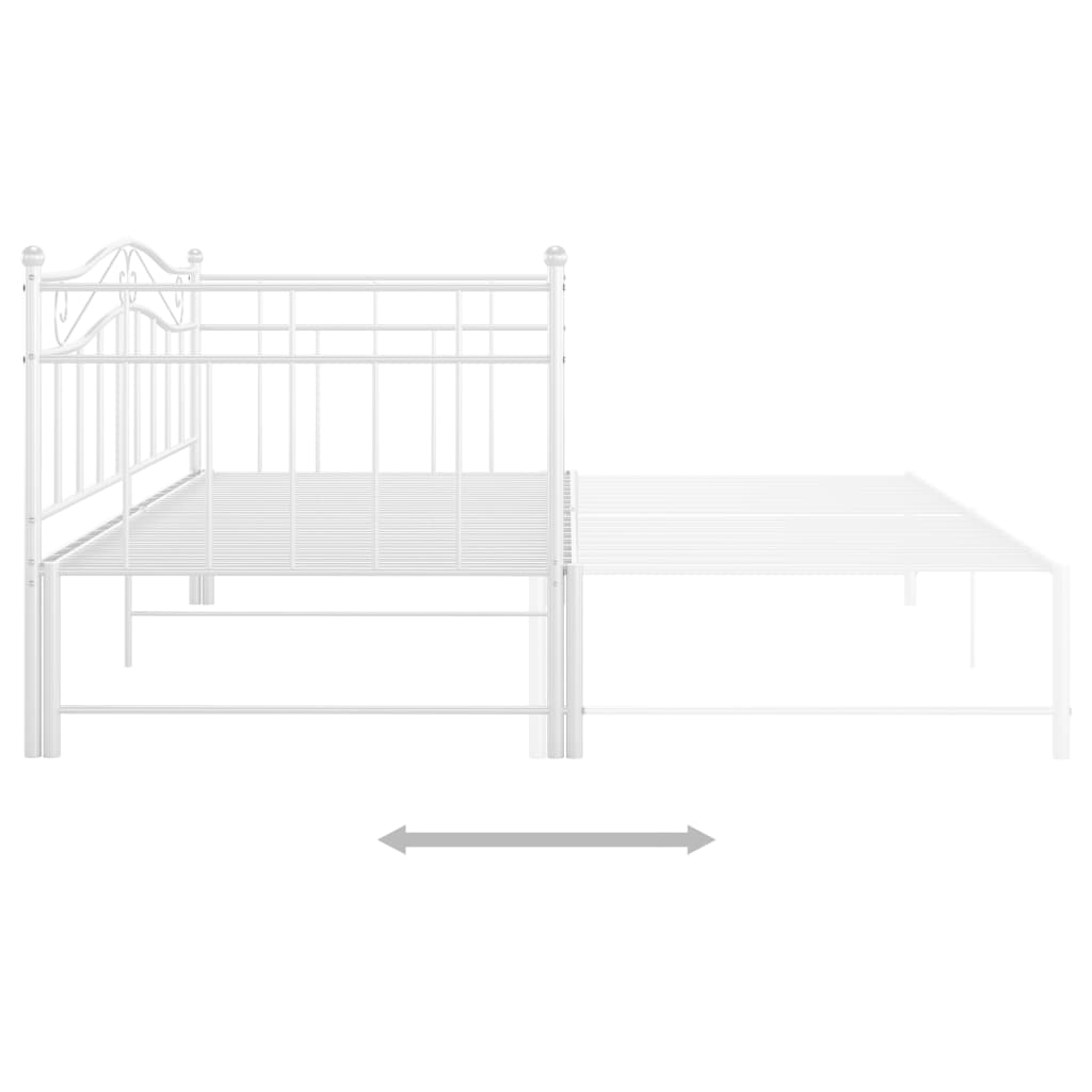 Okvir za krevet na razvlačenje bijeli metalni 90 x 200 cm