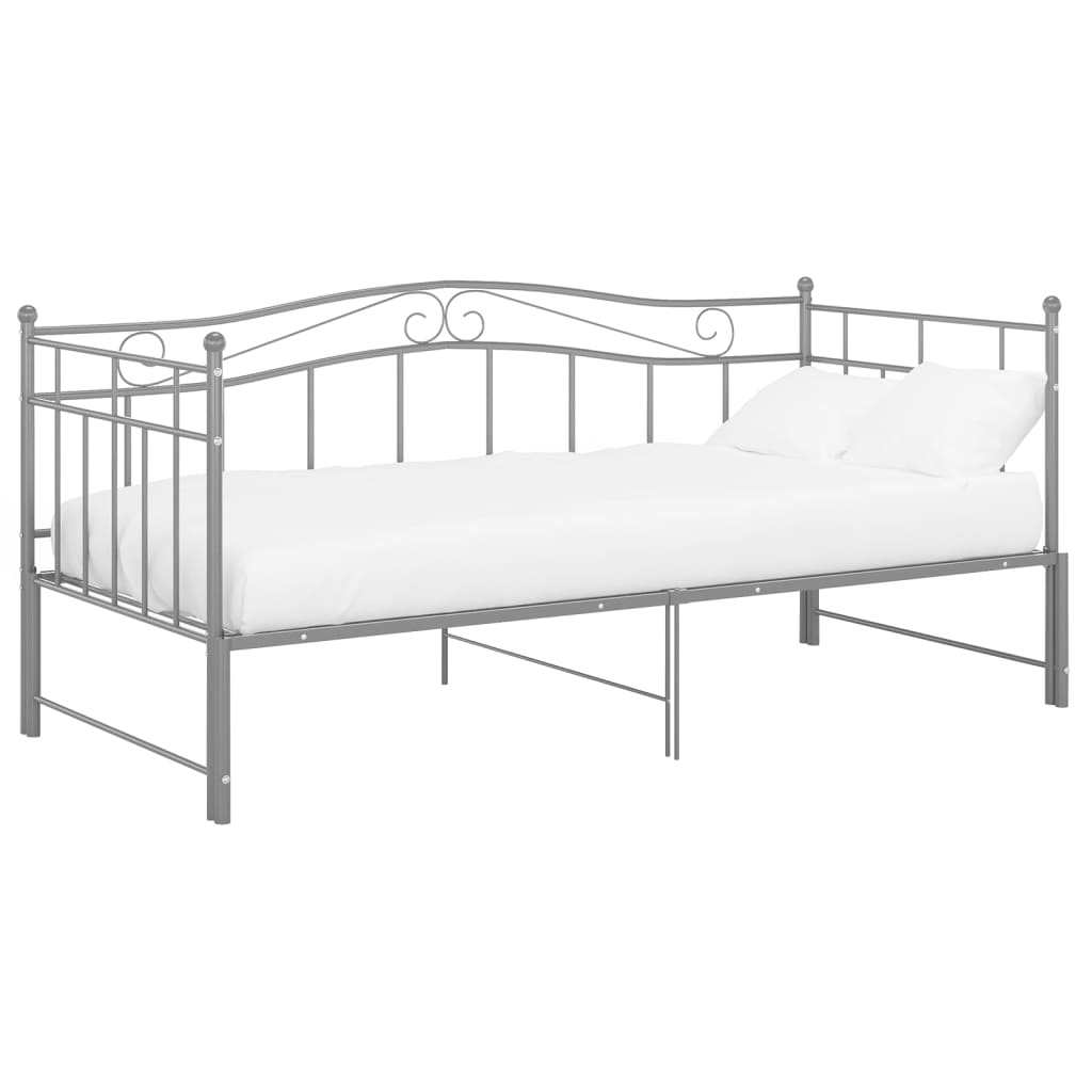 Okvir za krevet na razvlačenje sivi metalni 90 x 200 cm