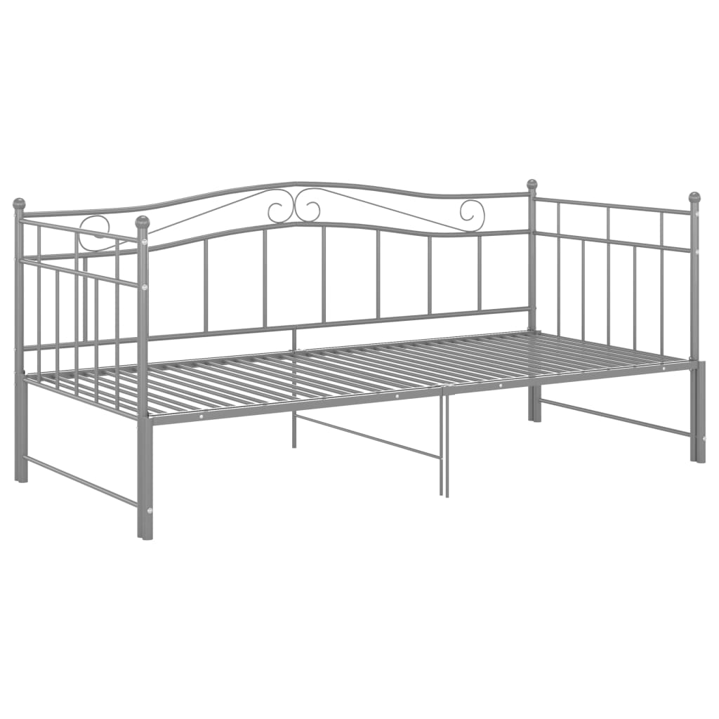 Okvir za krevet na razvlačenje sivi metalni 90 x 200 cm