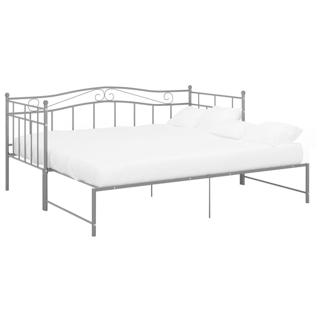 Okvir za krevet na razvlačenje sivi metalni 90 x 200 cm