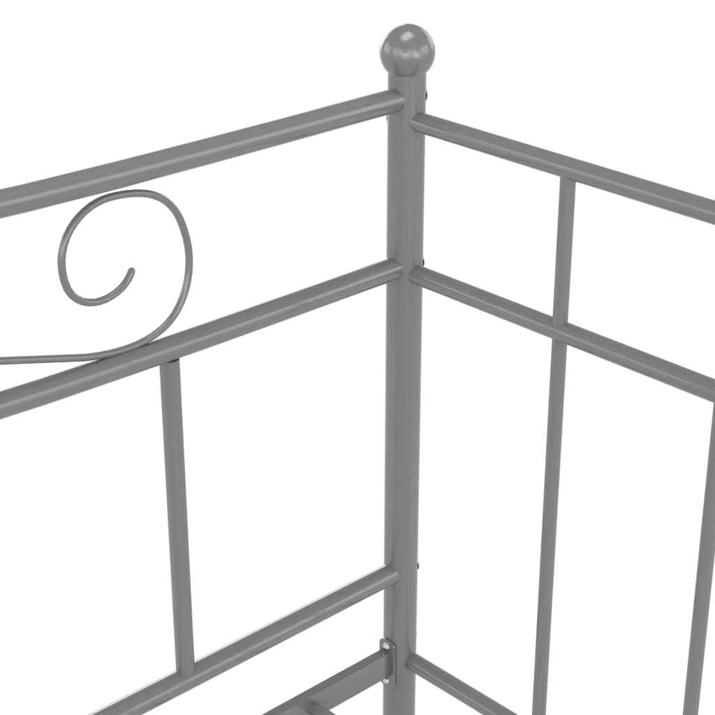 Okvir za krevet na razvlačenje sivi metalni 90 x 200 cm
