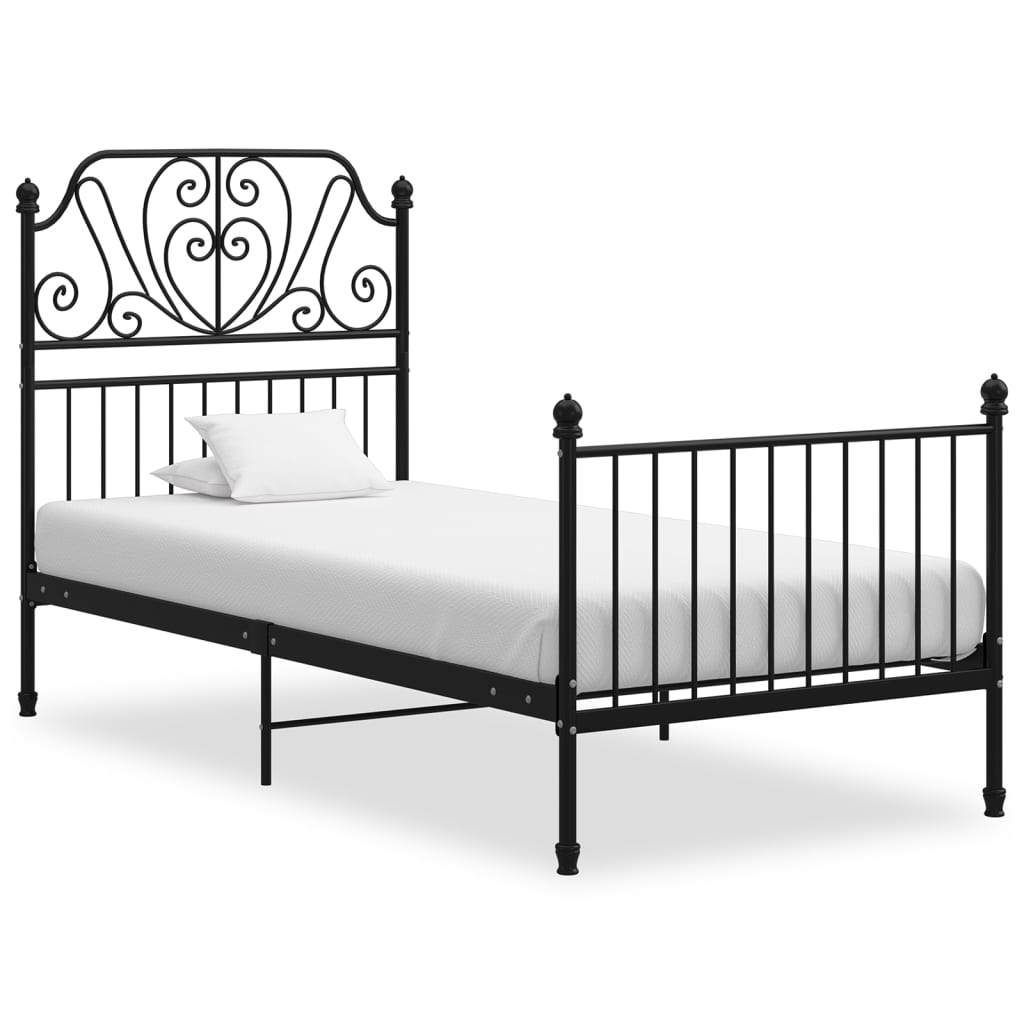 Okvir za krevet crni metalni 90 x 200 cm