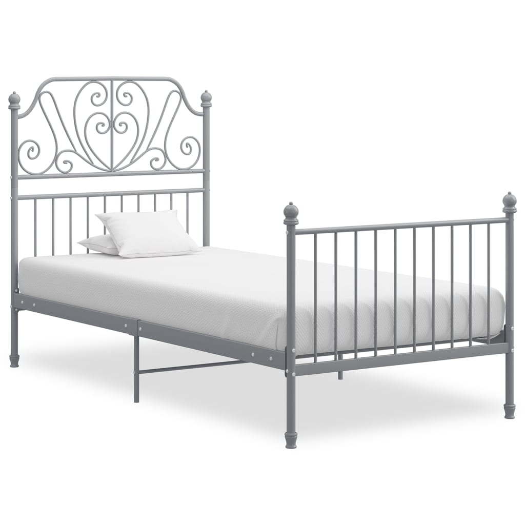 Okvir za krevet sivi metalni 100 x 200 cm