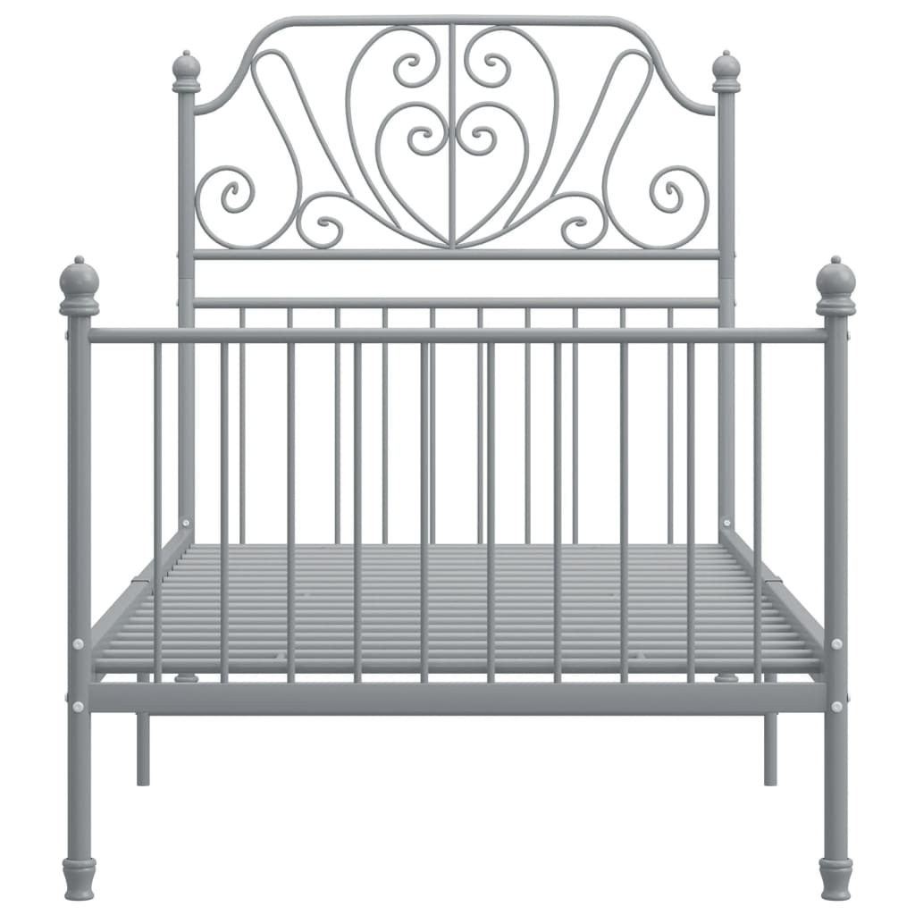 Okvir za krevet sivi metalni 100 x 200 cm