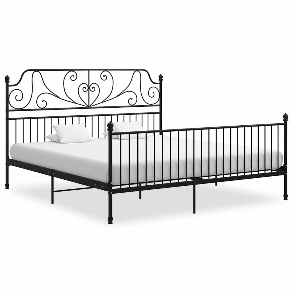 Okvir za krevet crni metalni 200 x 200 cm