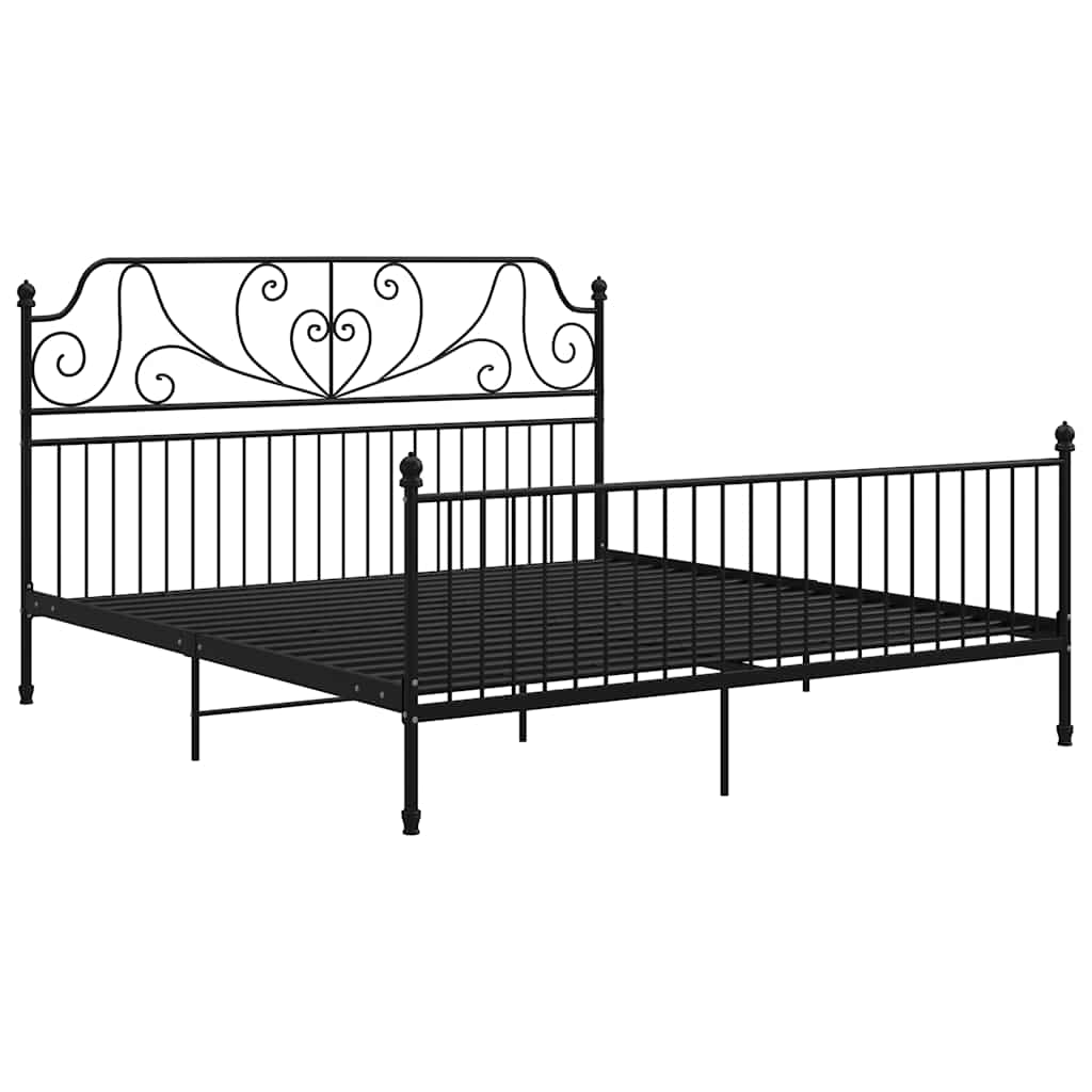Okvir za krevet crni metalni 200 x 200 cm