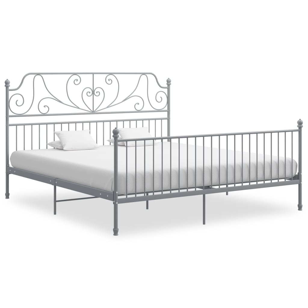 Okvir za krevet sivi metalni 200 x 200 cm