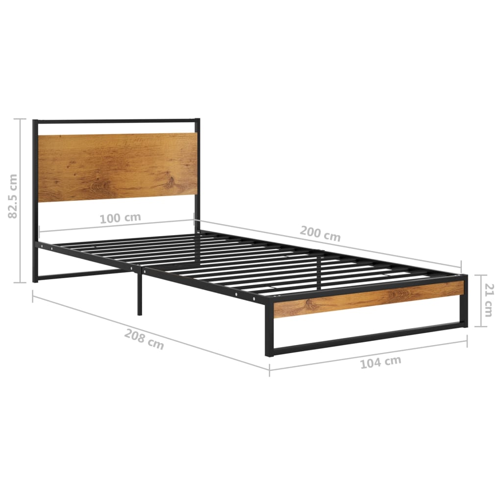 Okvir za krevet metalni 100 x 200 cm