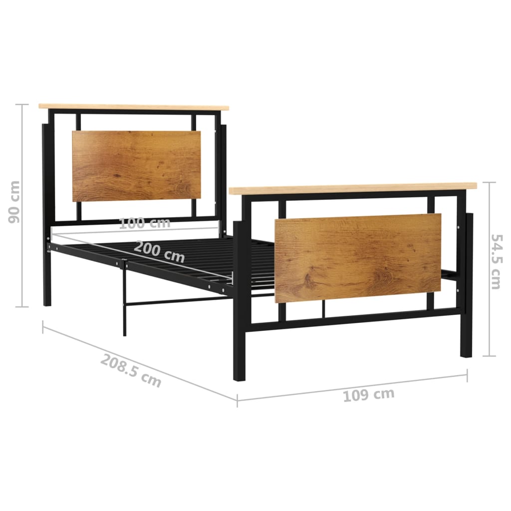 Okvir za krevet metalni 100 x 200 cm