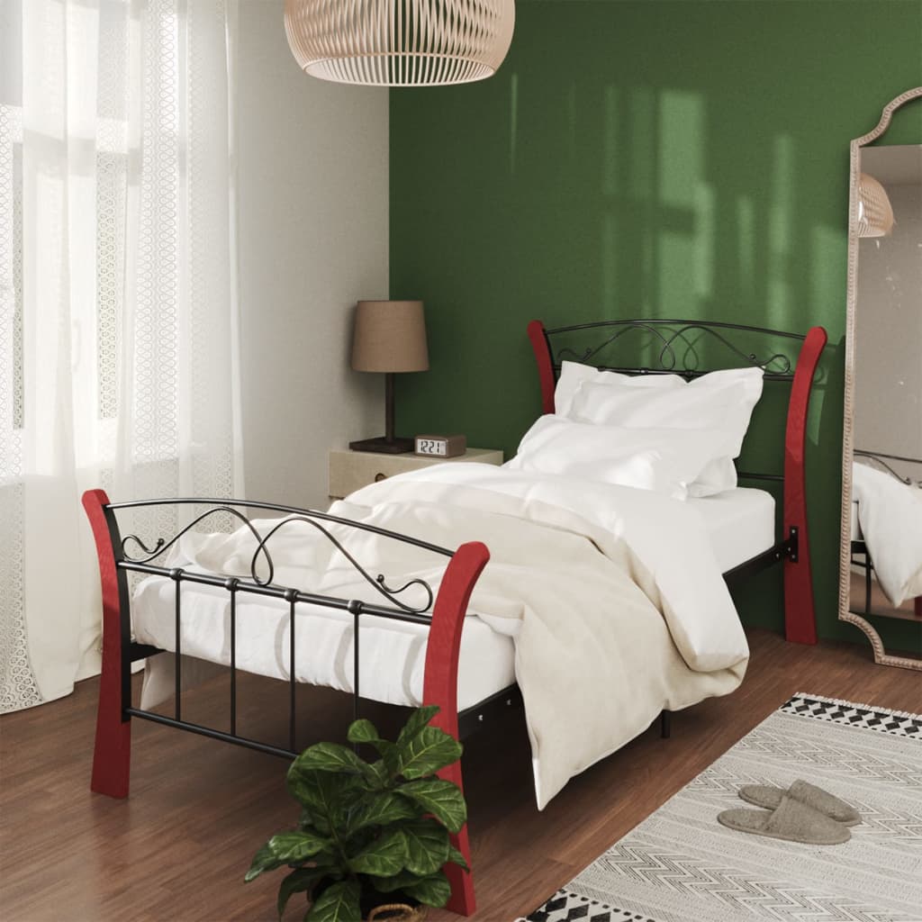 Okvir za krevet crni metalni 90 x 200 cm