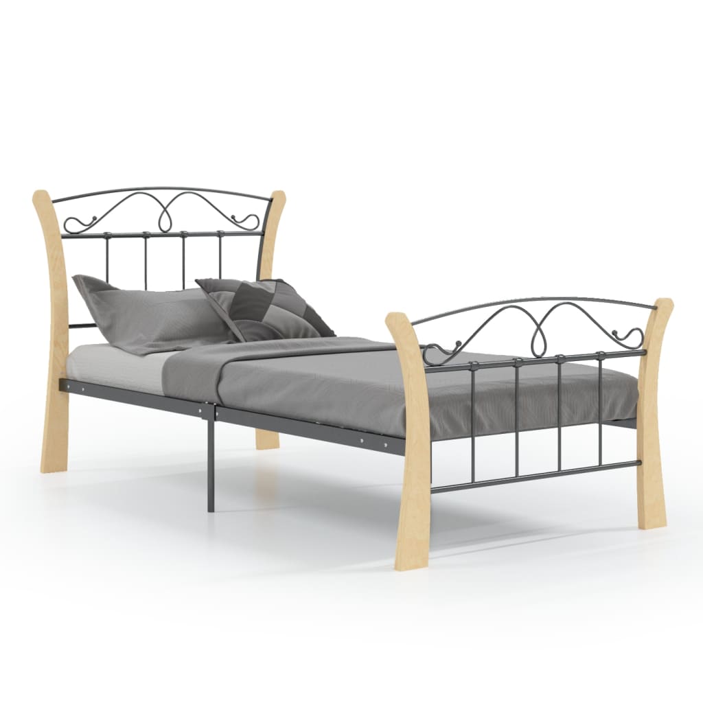Okvir za krevet crni metalni 90 x 200 cm
