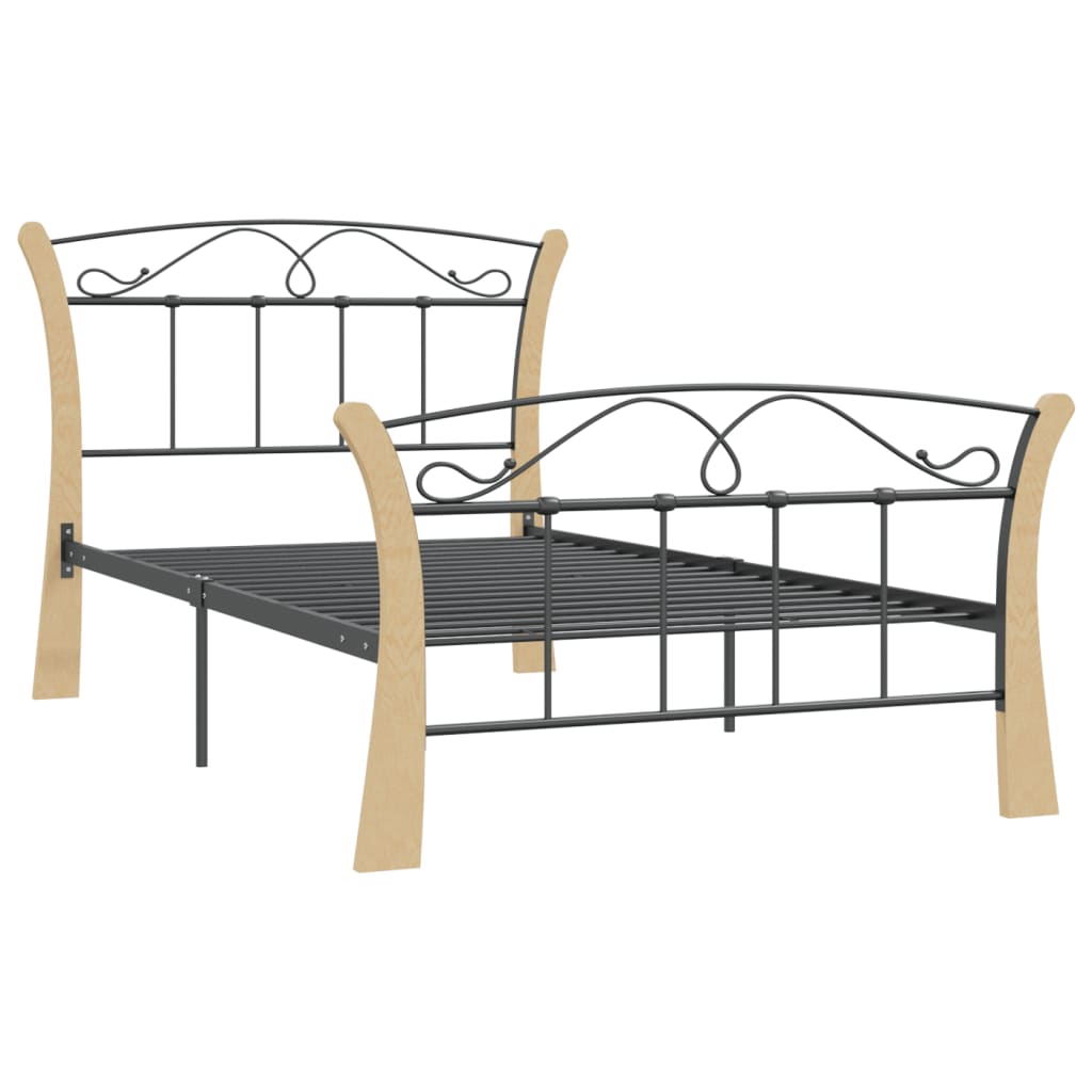 Okvir za krevet crni metalni 100 x 200 cm