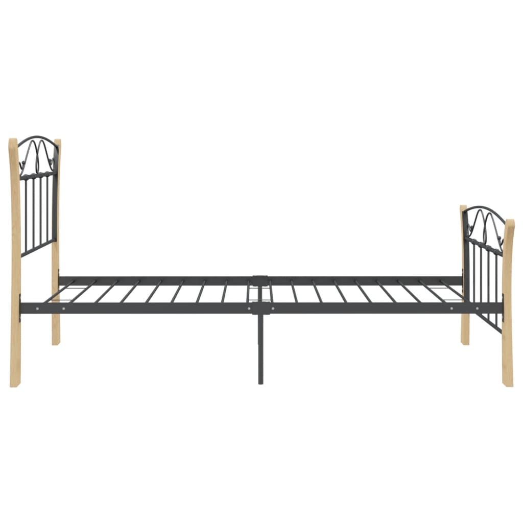 Okvir za krevet crni metalni 100 x 200 cm
