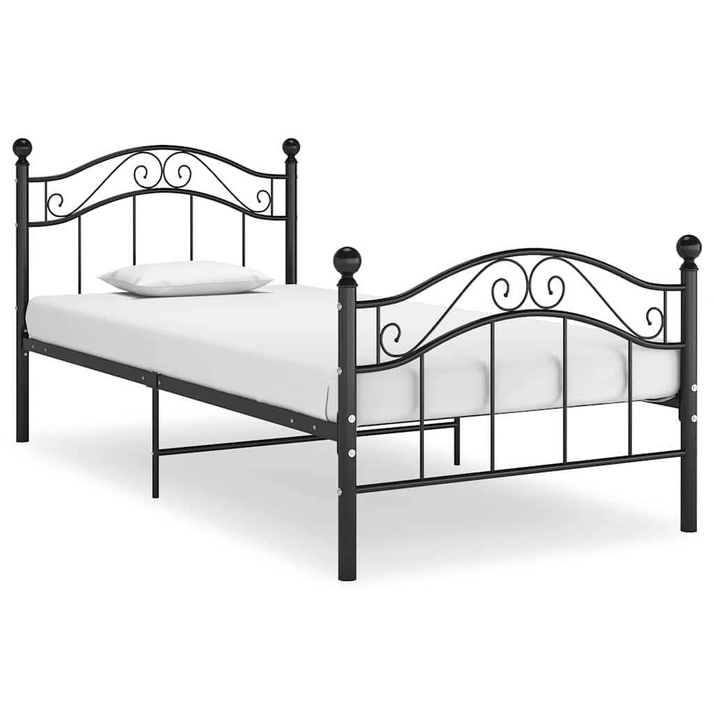 Okvir za krevet crni metalni 90 x 200 cm