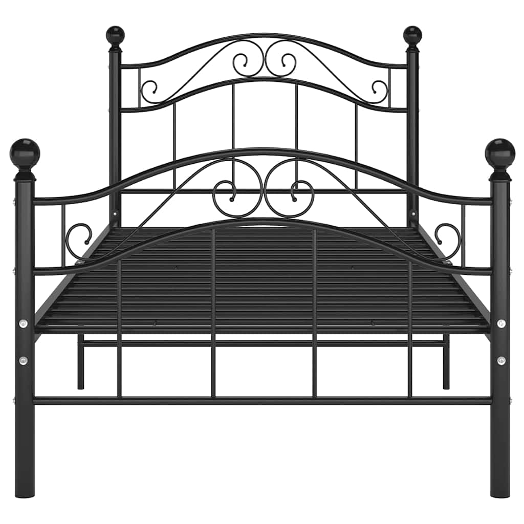 Okvir za krevet crni metalni 90 x 200 cm