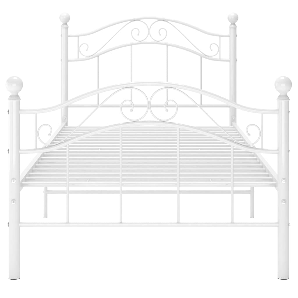 Okvir za krevet bijeli metalni 90 x 200 cm