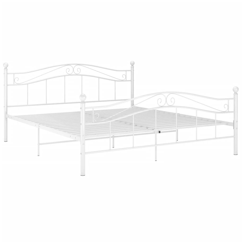 Okvir za krevet bijeli metalni 200 x 200 cm