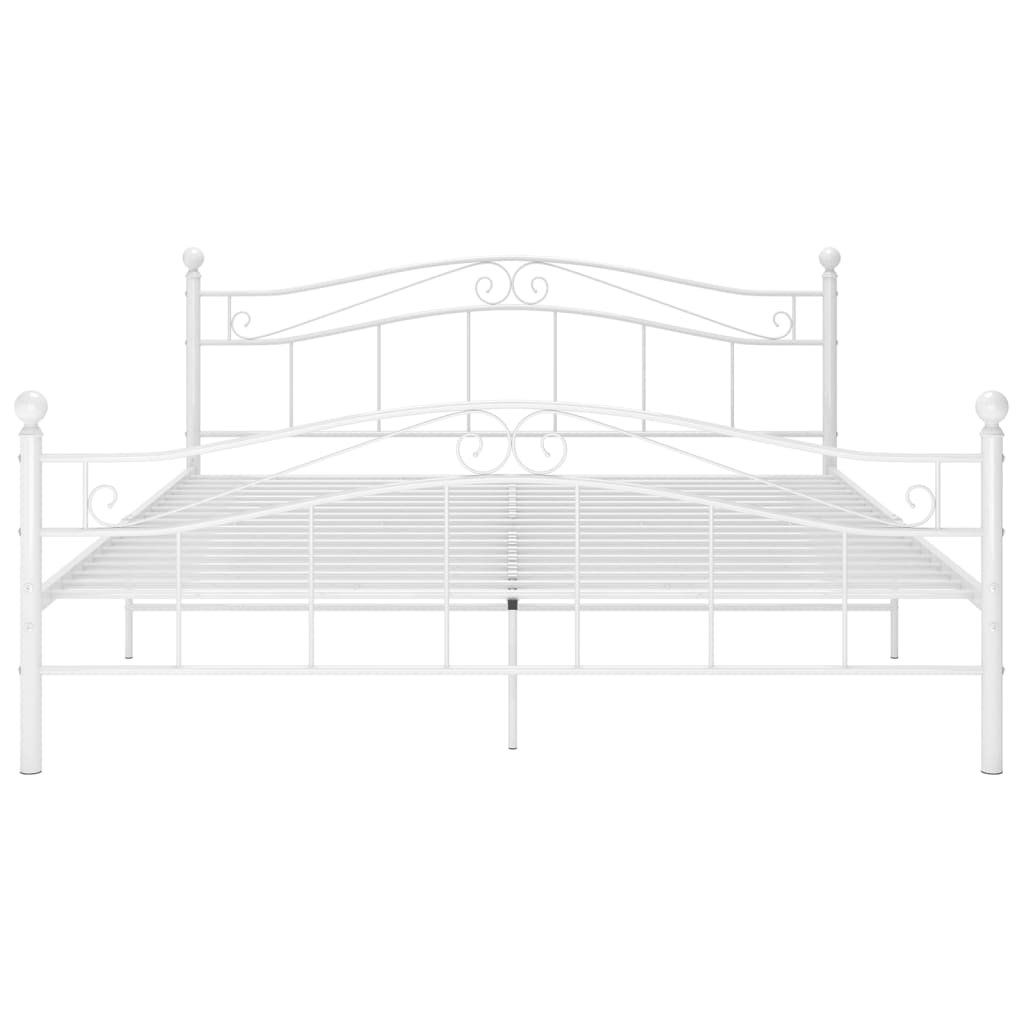 Okvir za krevet bijeli metalni 200 x 200 cm