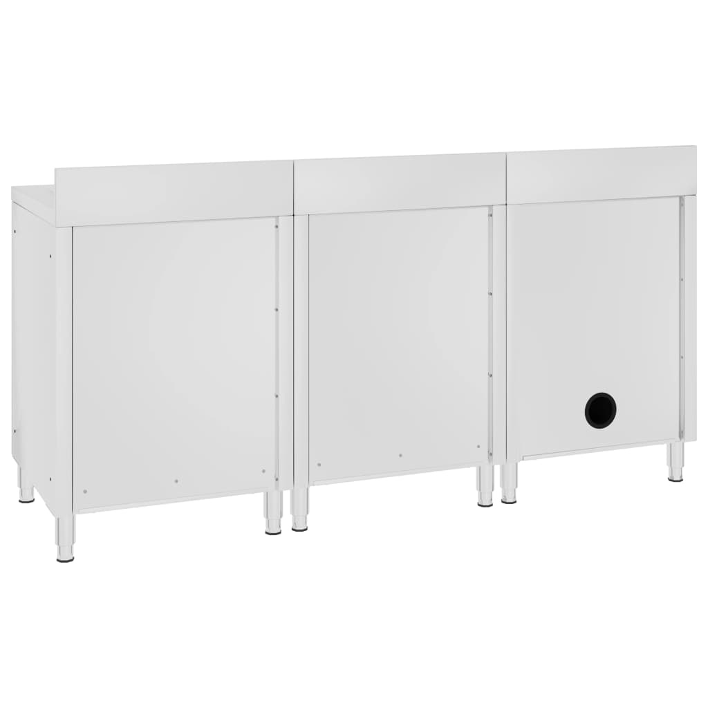 Komercijalni kuhinjski ormarić za sudoper 180x60x96 cm čelični